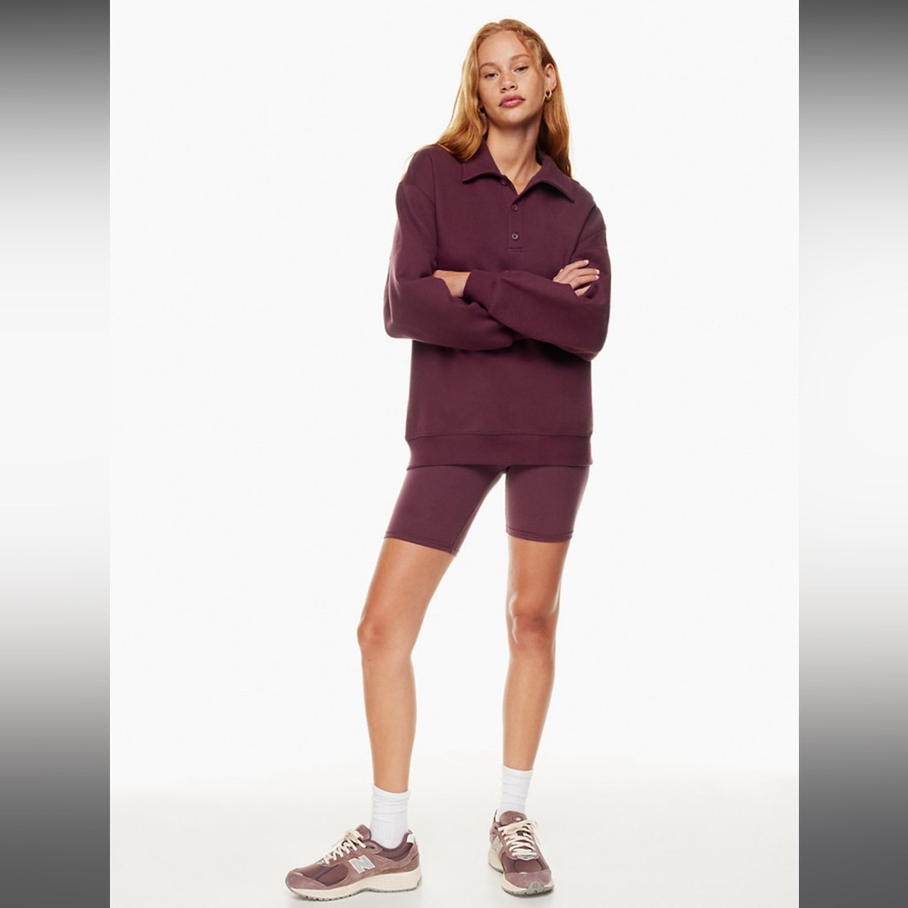 Aritzia - Tna Cozy Fleece Boyfriend Polo Sweatshirt